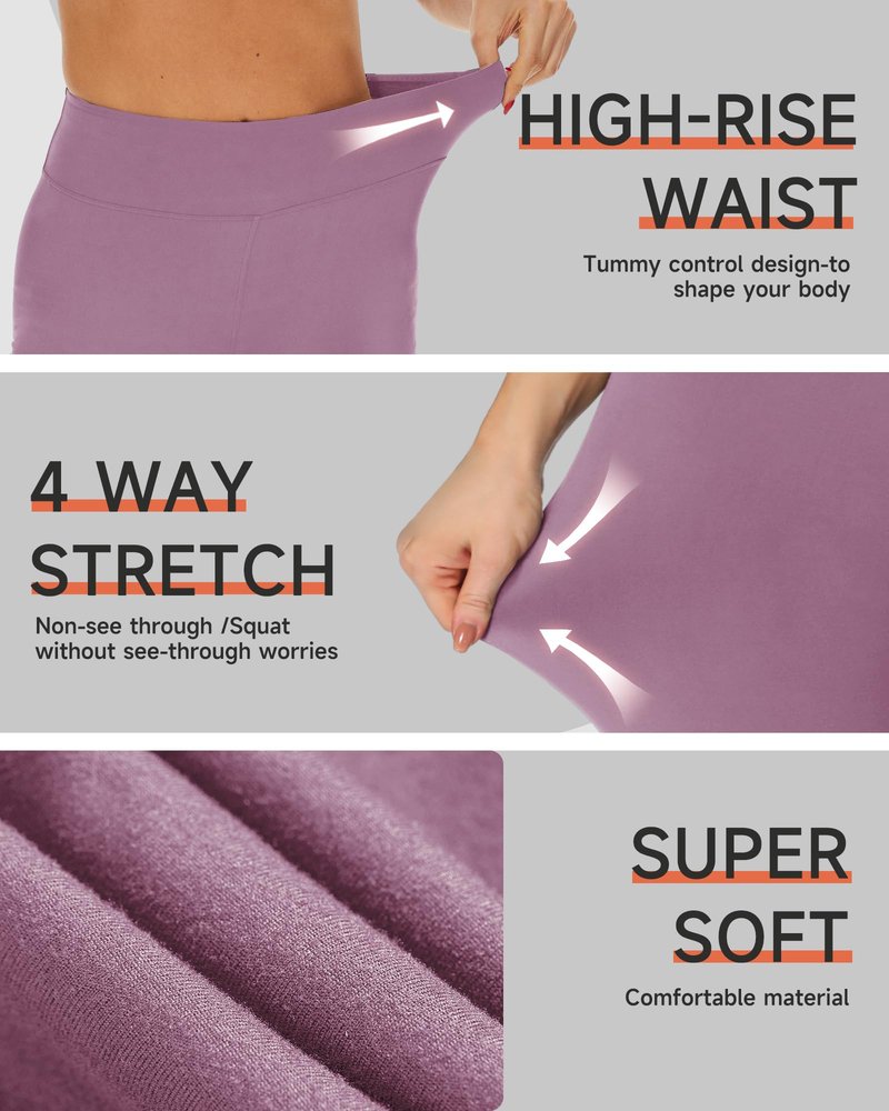 High Waisted Biker Shorts Women - 8"/5"/3" inches Soft Tummy Control Shorts for Workout, Gym, Yoga, Running Violet Pink