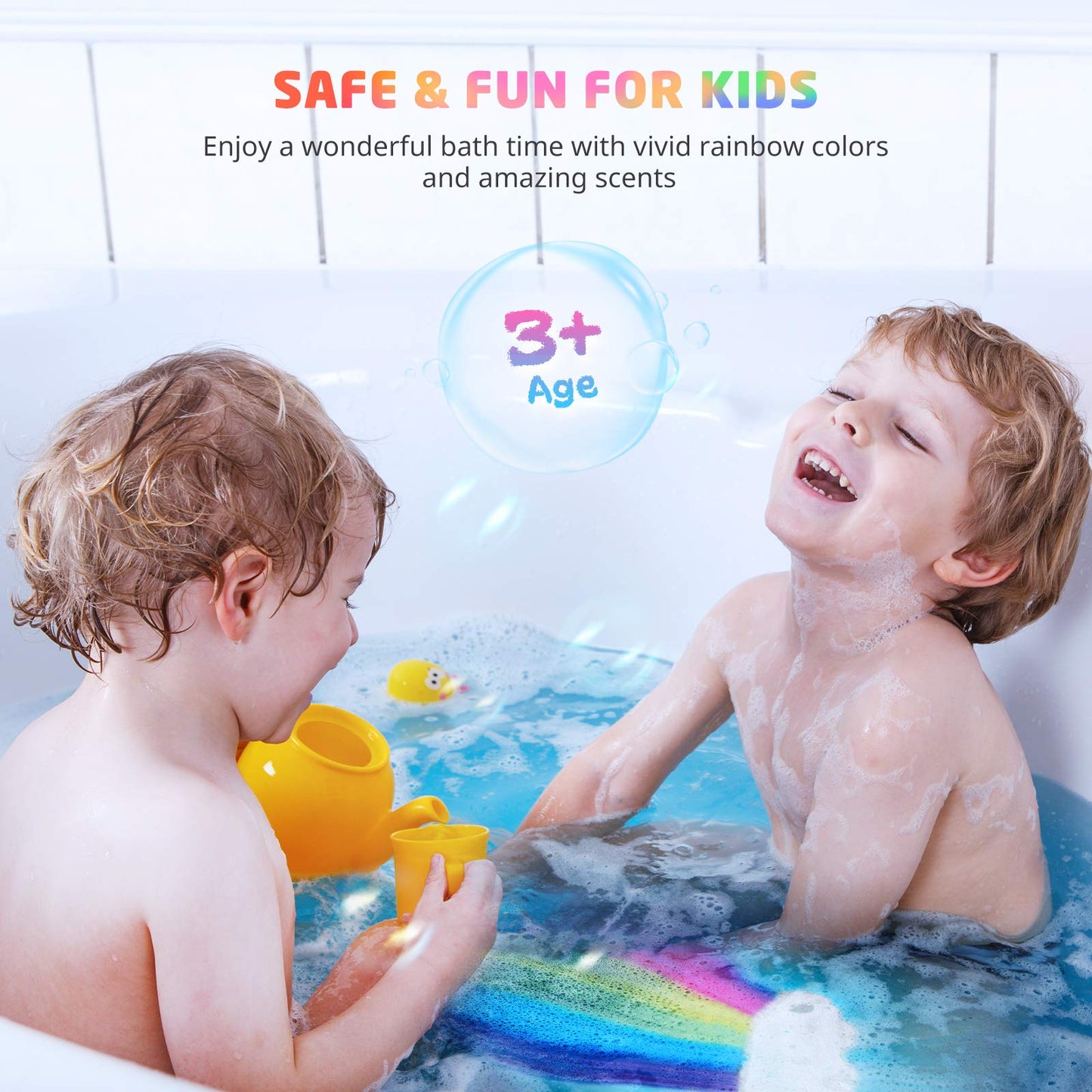 Elfinbay Rainbow Cloud Bath Bomb Gift Set, Bulk Kids Bath Bombs for Toddler Girls Individually Wrapped, Natural Bubble Bath Bombs for Kids Stocking Stuffers Halloween Christmas Birthday Gifts for Kid