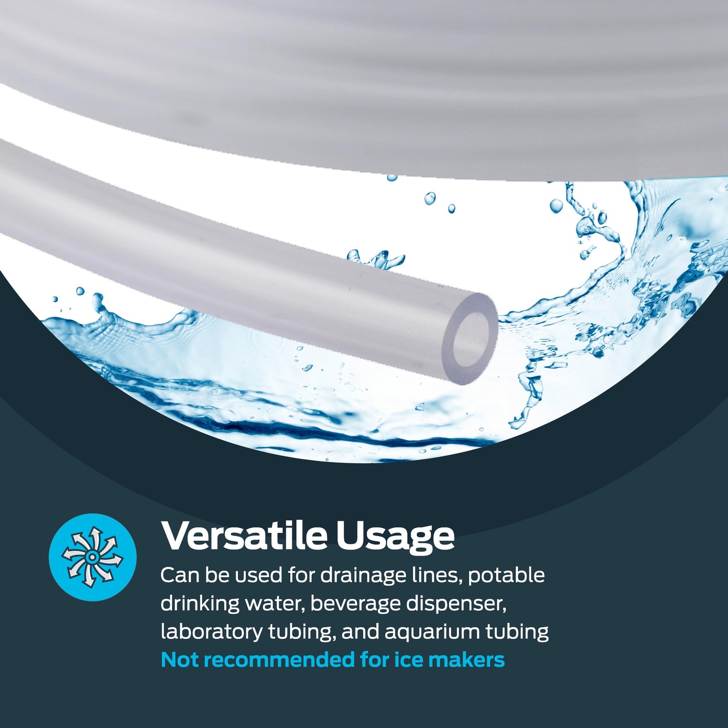 Eastman 1/2 Inch ID (5/8 Inch OD) PVC Clear Vinyl Tubing, 10 Foot Length, 98568