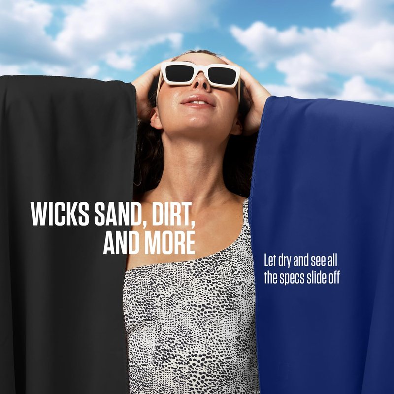 VENTURE 4TH Quick Dry Towel - Microfiber Travel Towel for Camping, Hiking, Gym, Beach - Lightweight, Packable, Compact Backpacking Companion - Black Medium