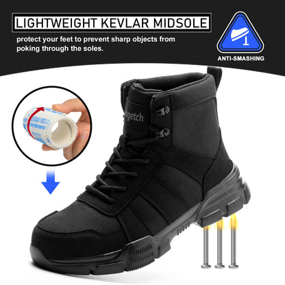 Safety Boots Lightweight Steel Toe Boots Men Women Comfortable Work Boots Shoes Black 10 UK 44 EU 270