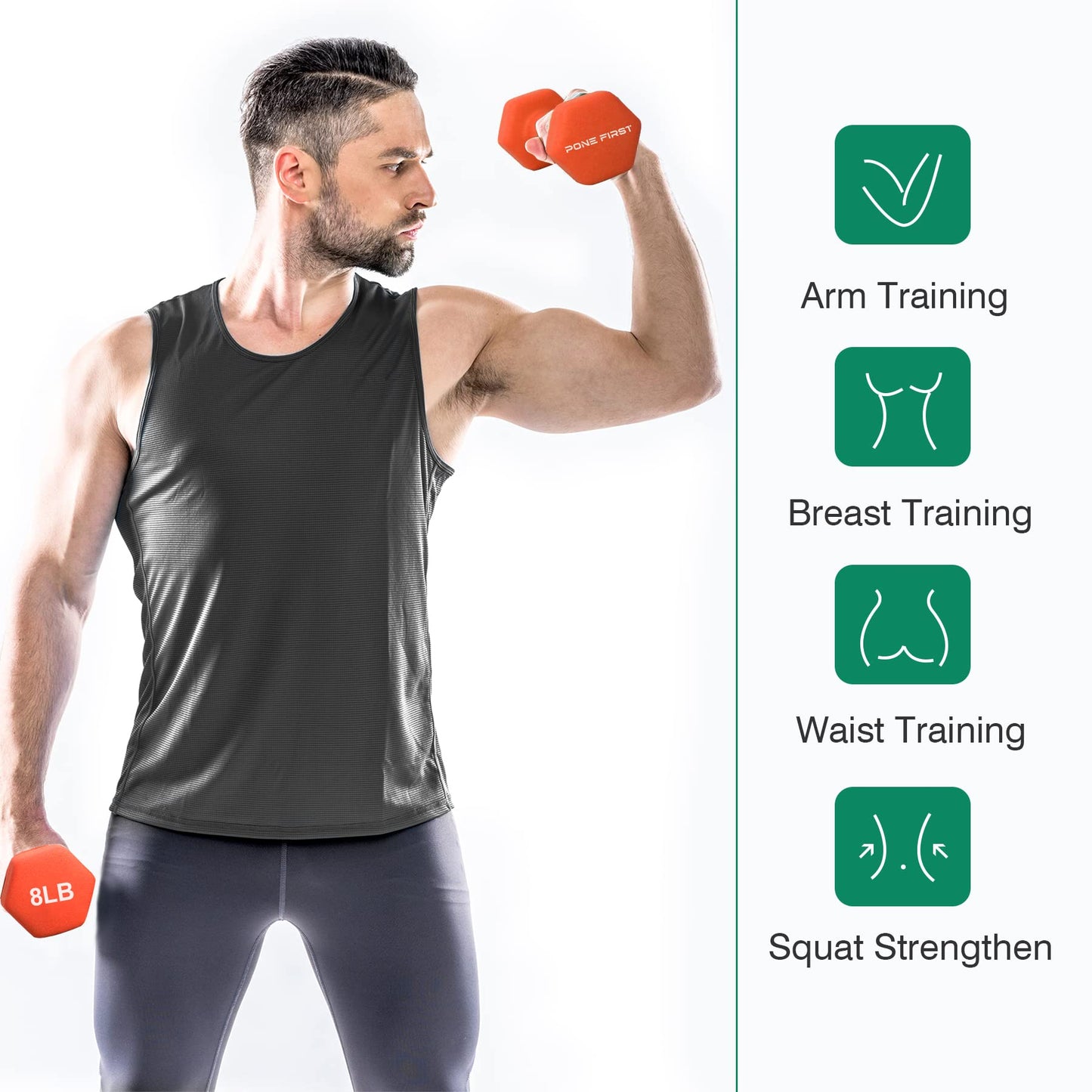 Dumbbell Hand Weight Pairs – Neoprene Dumbbell Exercise & Fitness For Home Gym Equipment and Adjustable Dumbbell Sets–Non-Slip, Color Coded Hex Shaped Free Weights For Women,Men 2LB 3LB 5LB 8LB 10LB Pounds