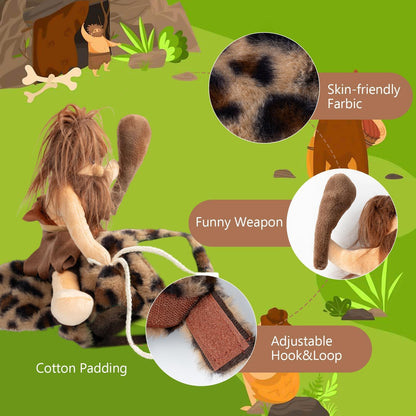 DELIFUR Dog Halloween Costume Funny Dog Cowboy Riding Costume Pet Costume Cat Suit Cowboy Rider Style for Small Medium Large Dogs (Primitive Man, X-Large)