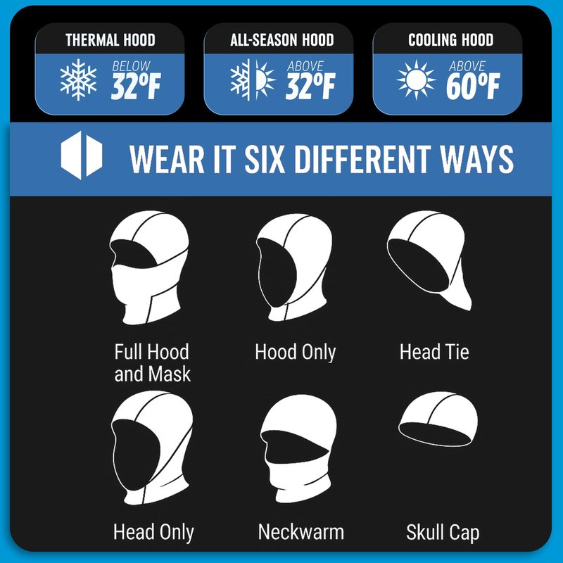 Sports Unlimited Adult/Kids Hood, Football Shiesty Mask, Ski Mask for Men and Women, Summer Balaclava (Warm/Cooling Options)