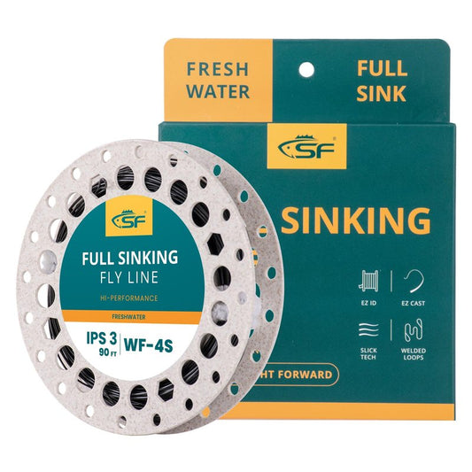 SF Full Sinking Fly Fishing Line Weight Forward Taper Fly Line for Freshwater WF4S 90FT IPS3