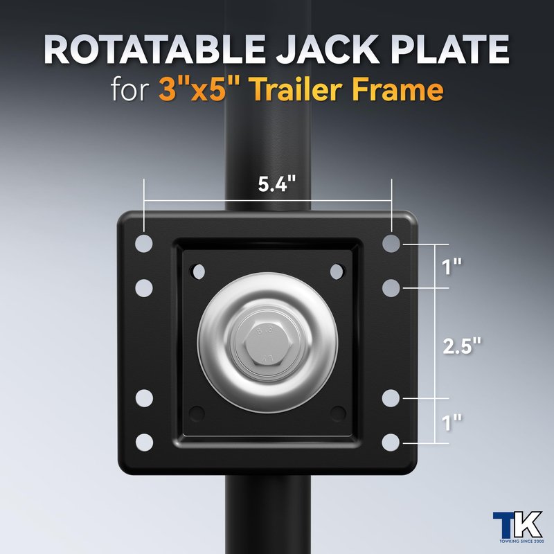 TOWKING Upgraded Spoke Wheel Trailer Jack, 10" Vertical Movement, 1500 lbs, for RV, Boat, Trailer and More, Black