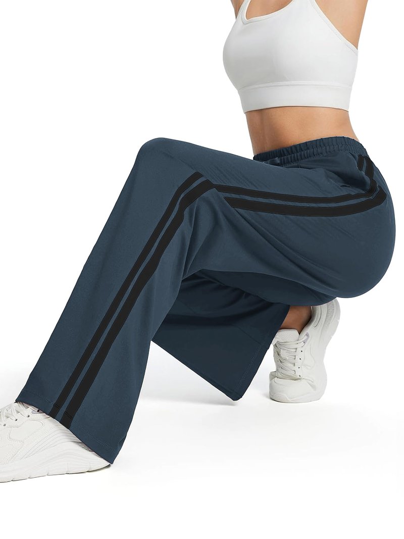 Tapata Women's 28" Inseam Petite Track Pants Loose Straight Leg Jogging Sweatpants Warm-Up Sports Athletic Running, Dark Grey, M