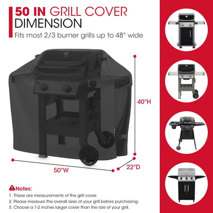 Unicook Barbecue Cover, Waterproof Heavy Duty Outdoor Gas Grill BBQ Cover, Fade and UV Resistant Oxford Fabric, Fits Weber, Char Broil, Brinkmann Barbecues etc (50 inch/127cm, Black)