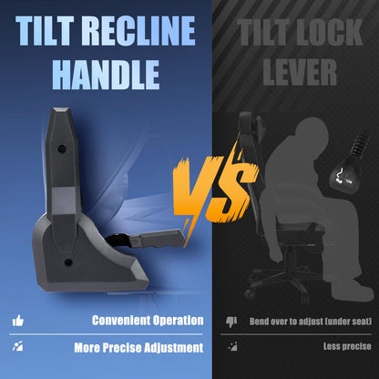 Big and Tall Gaming Chair with Footrest 350lbs-Racing Computer Gamer Chair, Ergonomic High Back PC Chair with Wide Seat, Reclining Back, 3D Armrest for Adult-Black