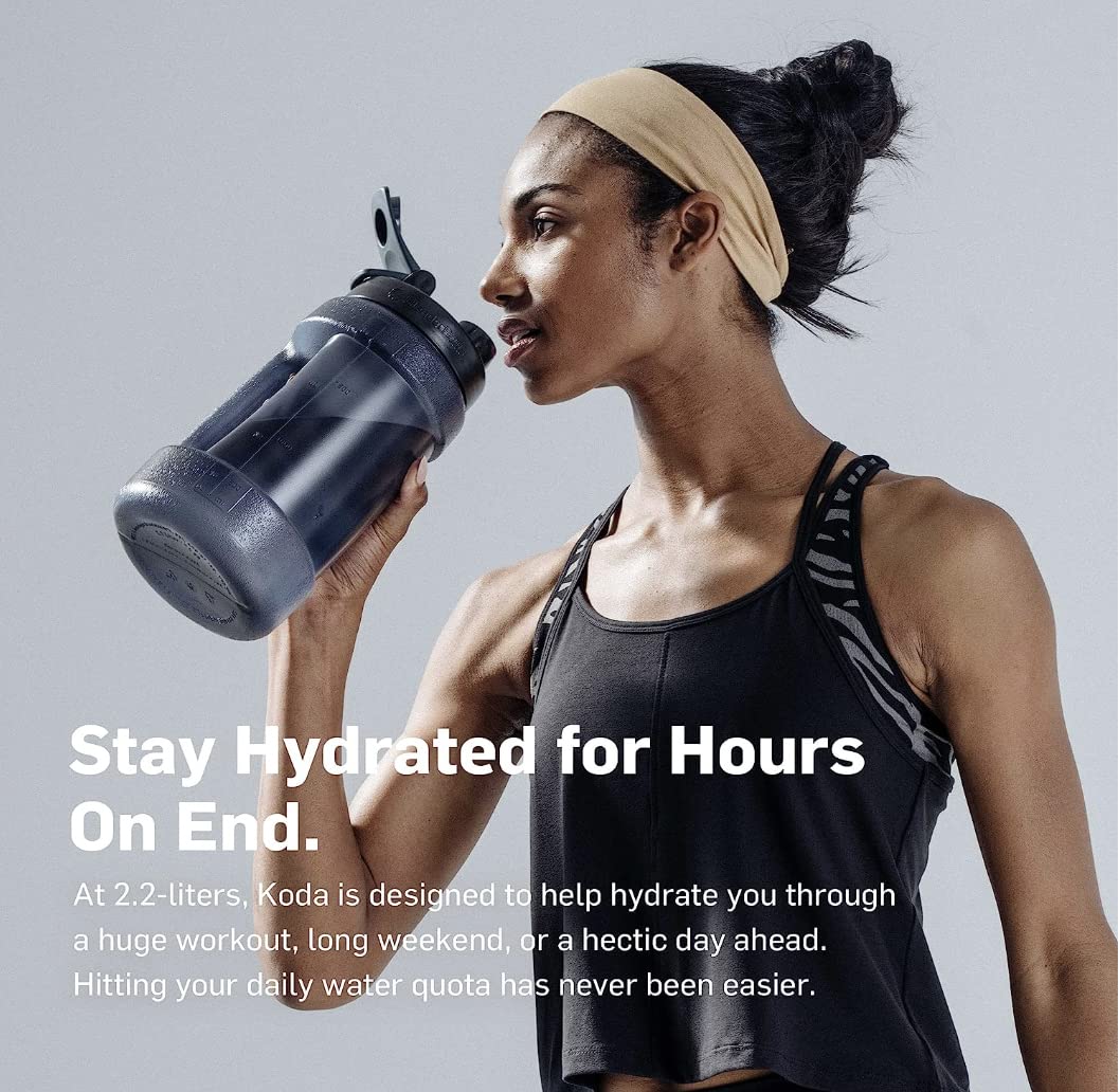 BlenderBottle Star Wars Mandalorian Half Gallon Water Bottle, Koda Large Water Jug, 74oz, Yoda, Feel The Force, 2.2 Liters