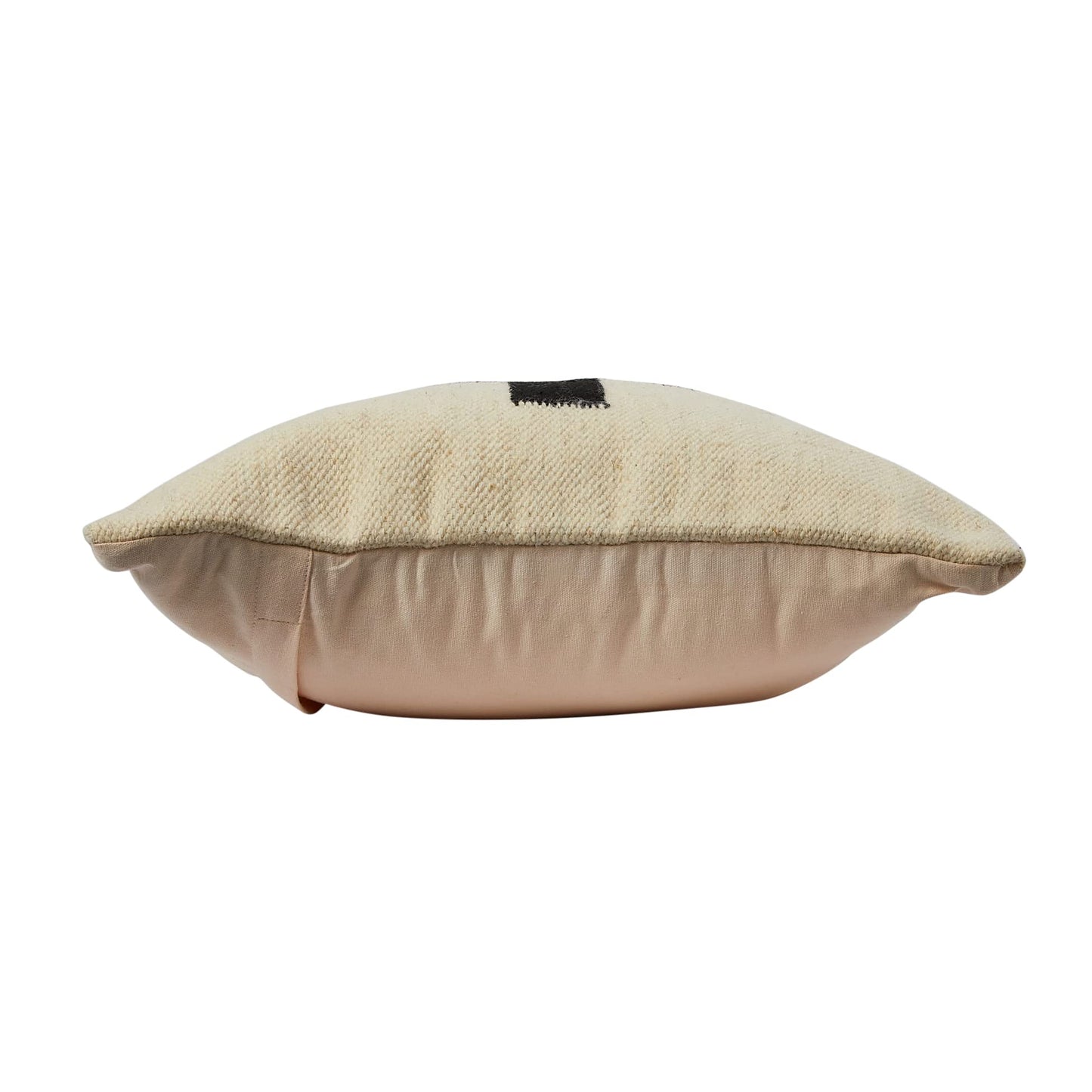 Creative Co-Op Swiss Cross Cotton Wool Throw Natural Pillow, std, Cream and Black