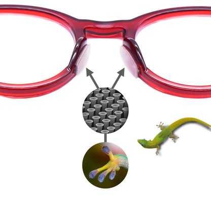 Setex Gecko Grip Glasses Nose Pads (5 Clear Pairs) - Anti-Slip Nose Pads for Glasses, USA Made, Micro-Structured Fibers, Ultra-Strong Grip and Ultra-Soft, Self Stick Adhesive, 1 x 7 x 16 mm