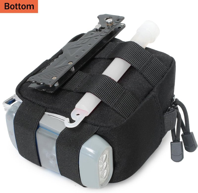 Mini Tactical Molle Compact Ammo Pouch - 2 Pack Small Utility EDC Tool Waist Belt Pouches