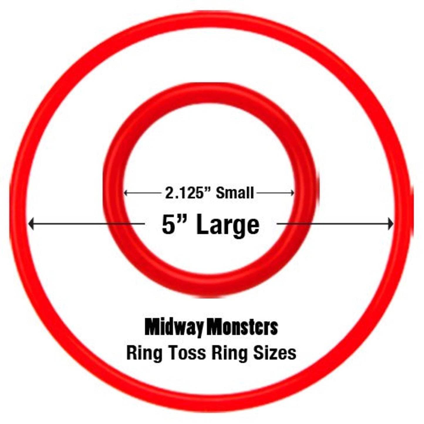 Midway Monsters 12 Pack Small Ring Toss Rings - for Carnival Games, Backyard, Outdoor, and Other Parties and Events - 2.5" in Diameter
