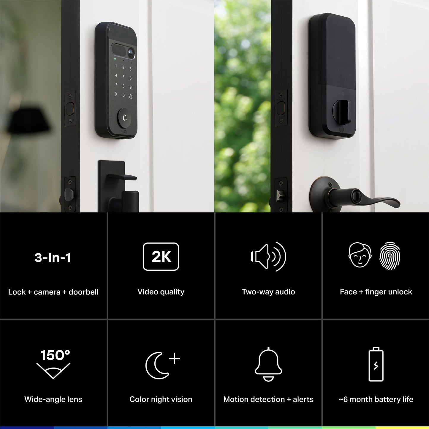 myQ Smart Access Starter Kit: Secure View™ 3-in-1 Smart Lock + Garage Door Video Keypad + Adapter Kit + myQ Chime, Custom PIN Codes, Keyless Entry, 2K HDR Doorbell Camera, App Control & Two-Way Audio