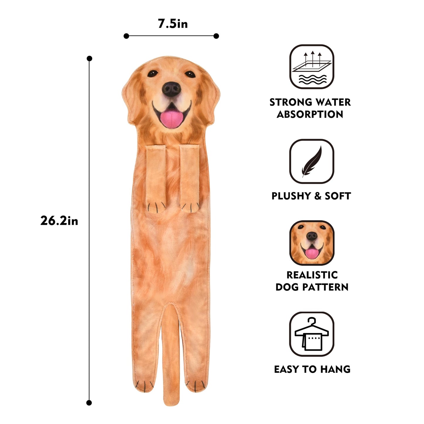 AGRIMONY Golden Retriever Dog Funny Hand Towels for Kitchen Bathroom - Dog Mom Gifts for Women Men- Easter Mothers Fathers Valentines Housewarming Unique Christmas Birthday Gifts for Animal Lovers