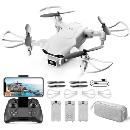 4DV9 Mini Drone with 1080P HD Camera for Kids FPV Live Video RC Quadcopter for Adults Beginners Toys Gifts,Altitude Hold, Waypoints Functions,One Key Start,3D Flips,3 Batteries,Gray