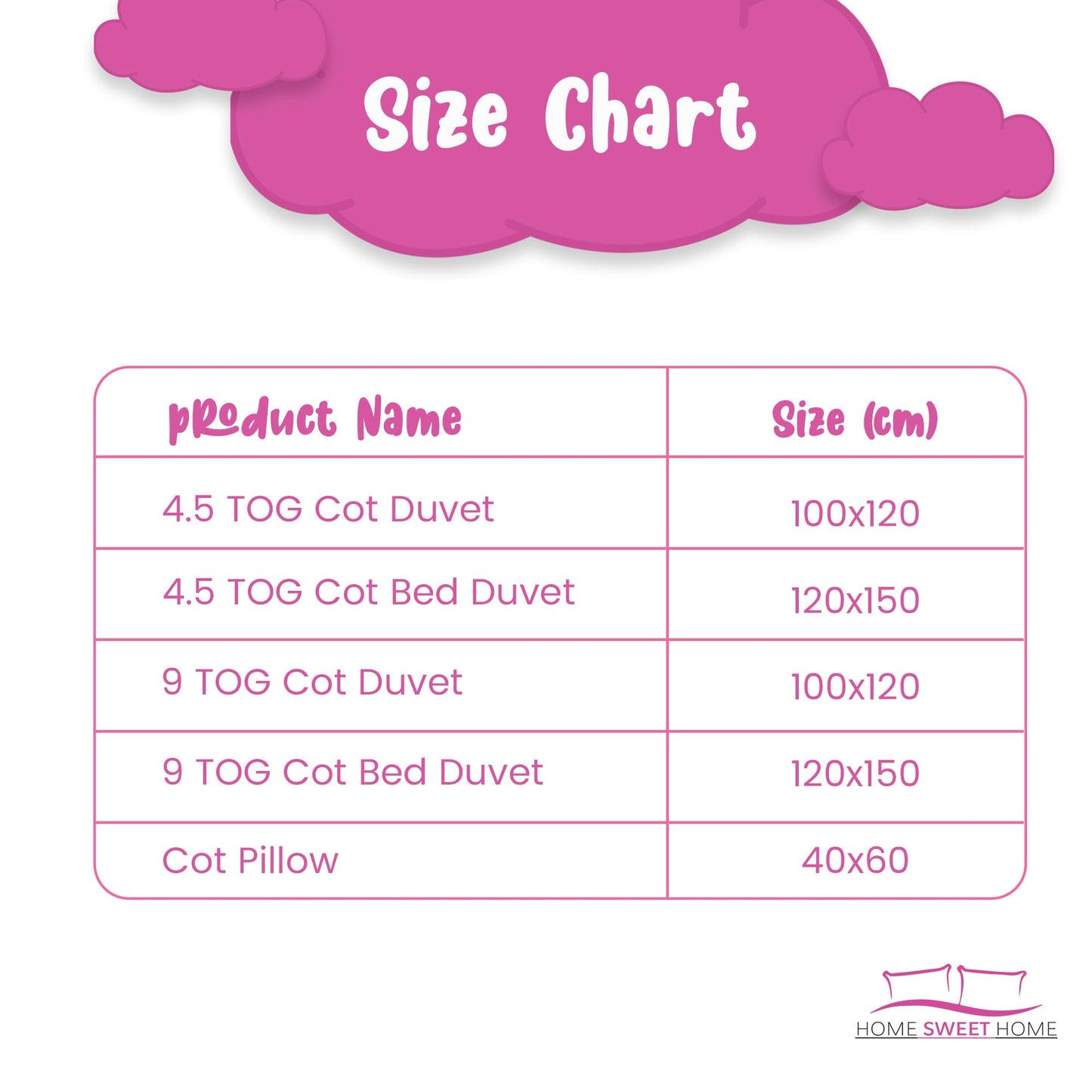 Home Sweet Home UK Toddler Cot Bed Duvet And Pillow Set - 100% Microfiber Anti Allergy 4.5 Tog Junior Baby Duvet And Pillow - Toddler Bedding Cot Bed Set 120 x 150 cm