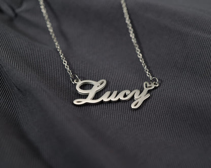 GR859C Personalized Name Necklace for Women Custom Stainless Steel Necklace with Adjustable Chain Gift for Her Wife Mother Day Birthday Christmas