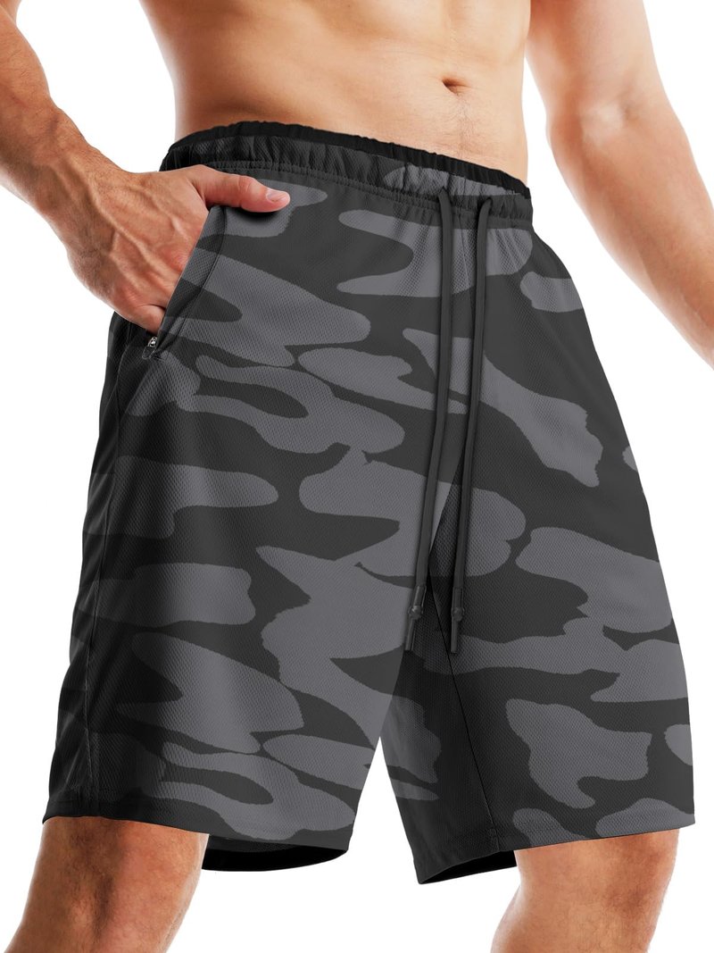 Aolesy Men's Basketball Shorts with Zipper Pockets Lightweight Quick Dry 10 Inch Workout Shorts for Men Athletic Gym