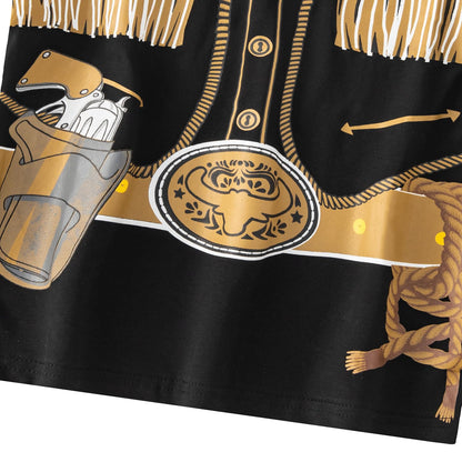 Catmama Little Boys Girls Western Cowboy Cute Halloween Toddler Short Sleeve T-Shirt (5T)