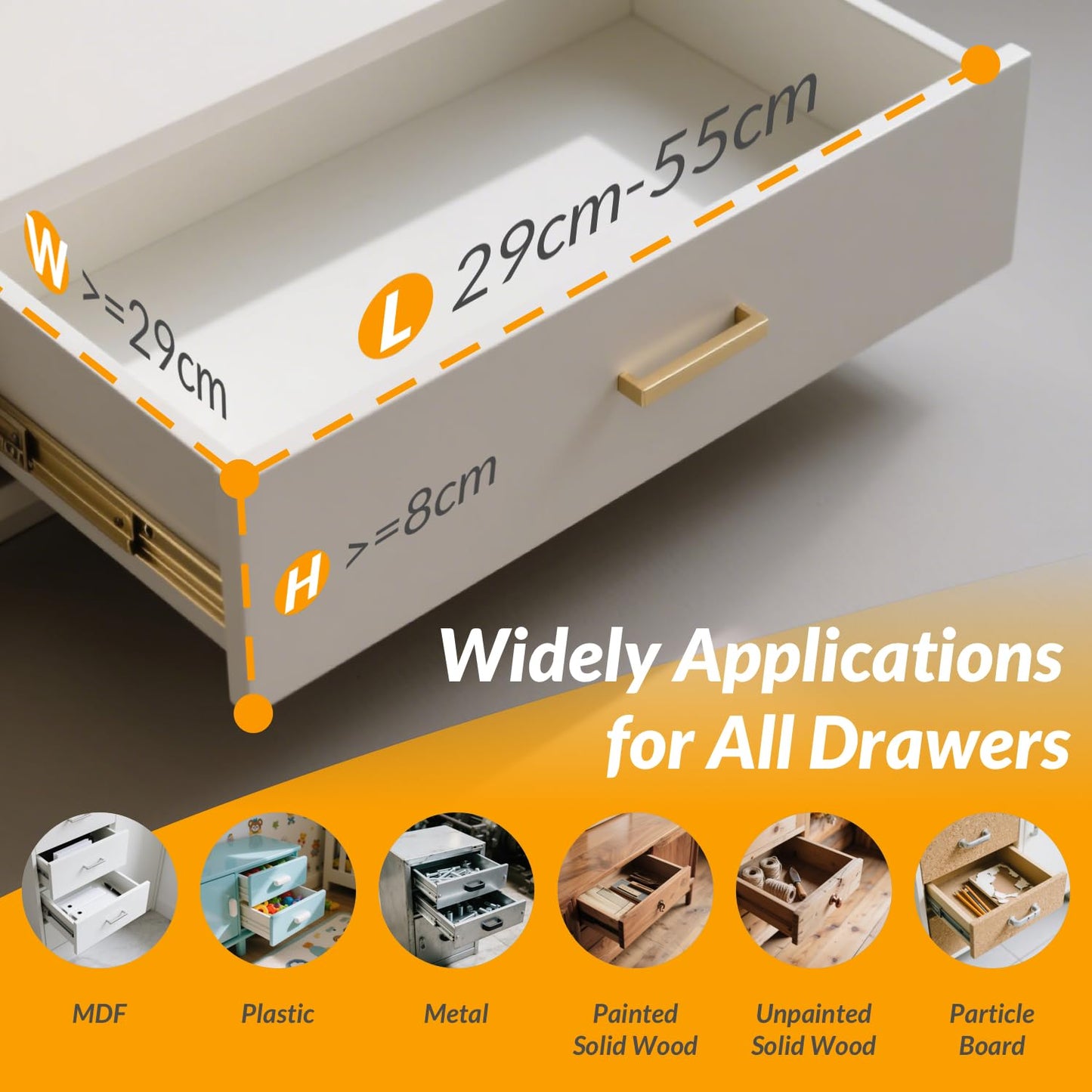 Hormes Drawer Dividers, 9 Pack Adjustable Clear Drawer Organisers, Expandable 29–55cm and 8cm High Drawers Separators for Bedroom Clothing, Kitchen Utensils, Bathroom & Office Organization and Storage