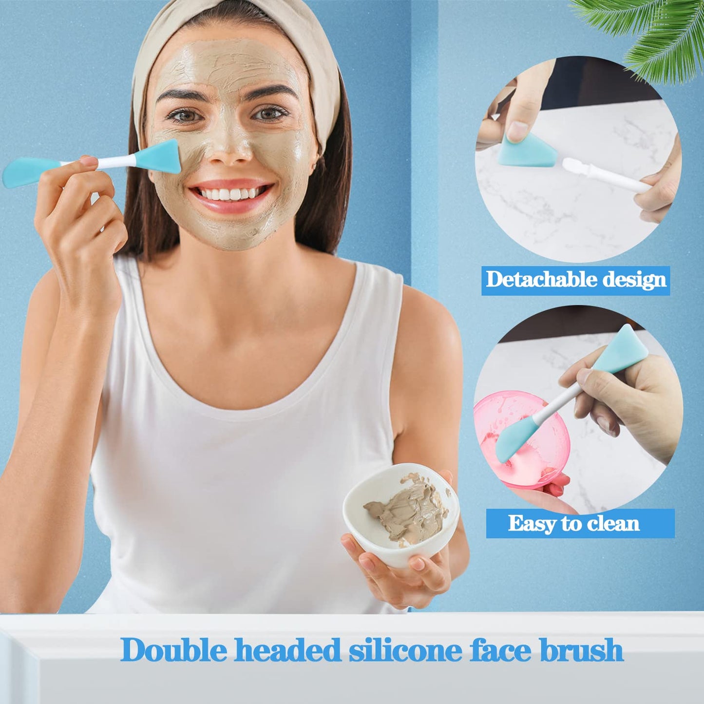 5PCS Silicone Scrubber Set, Lip & Face Cleansing Brush and 2PCS Exfoliating Face Brush for Men & Women