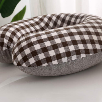 Buckwheat U-Shaped Neck Pillow Adjustable Buckwheat Hull Pillow with Pillowcase, Neck Support and Shoulder Relax Cervical Pillow (12x12 inch, Grey)