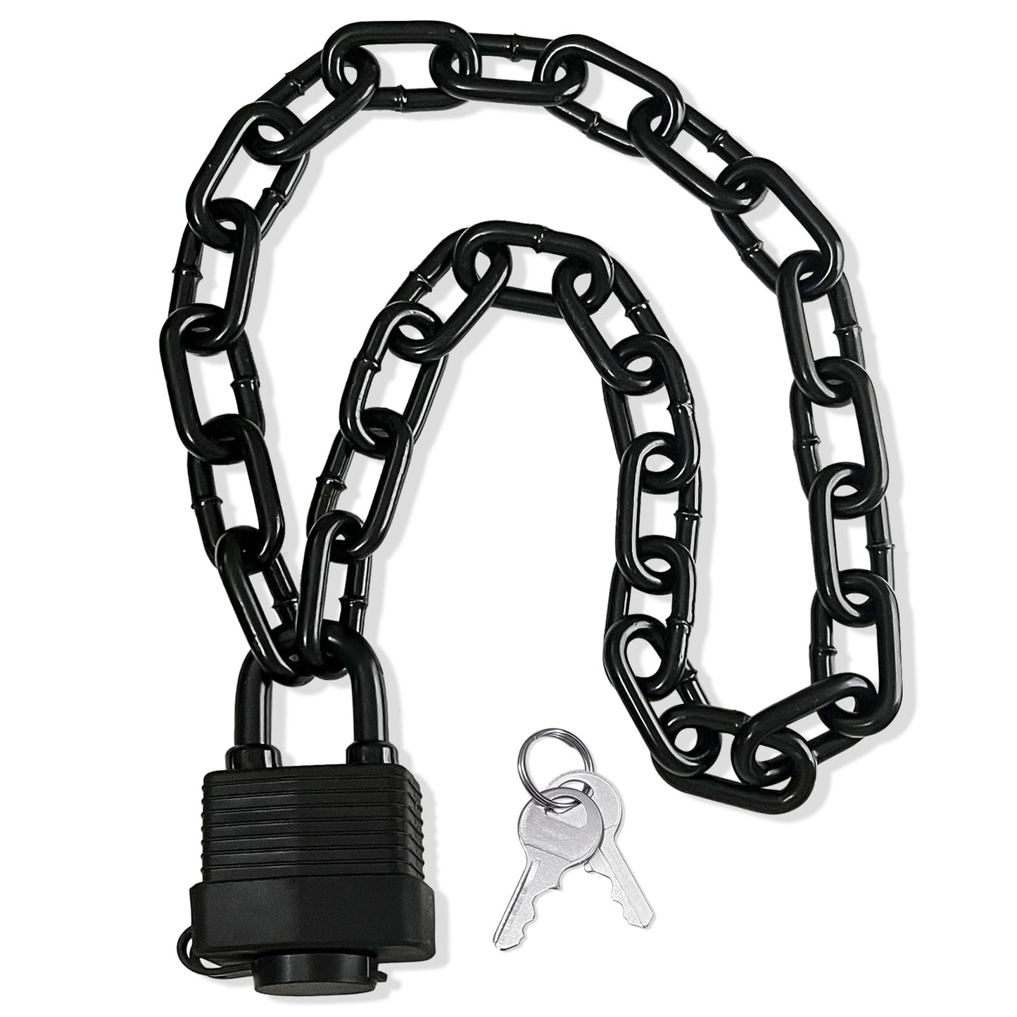 Heavy Duty Weather-Resistant Padlock with Chain, Anti-Theft Advanced Hardened Security Chain Lock for Fences, Backyard Gates, Motorcycles, Bicycles, Outdoor Furniture (Lock+Chain)