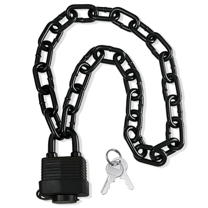 Heavy Duty Weather-Resistant Padlock with Chain, Anti-Theft Advanced Hardened Security Chain Lock for Fences, Backyard Gates, Motorcycles, Bicycles, Outdoor Furniture (Lock+Chain)