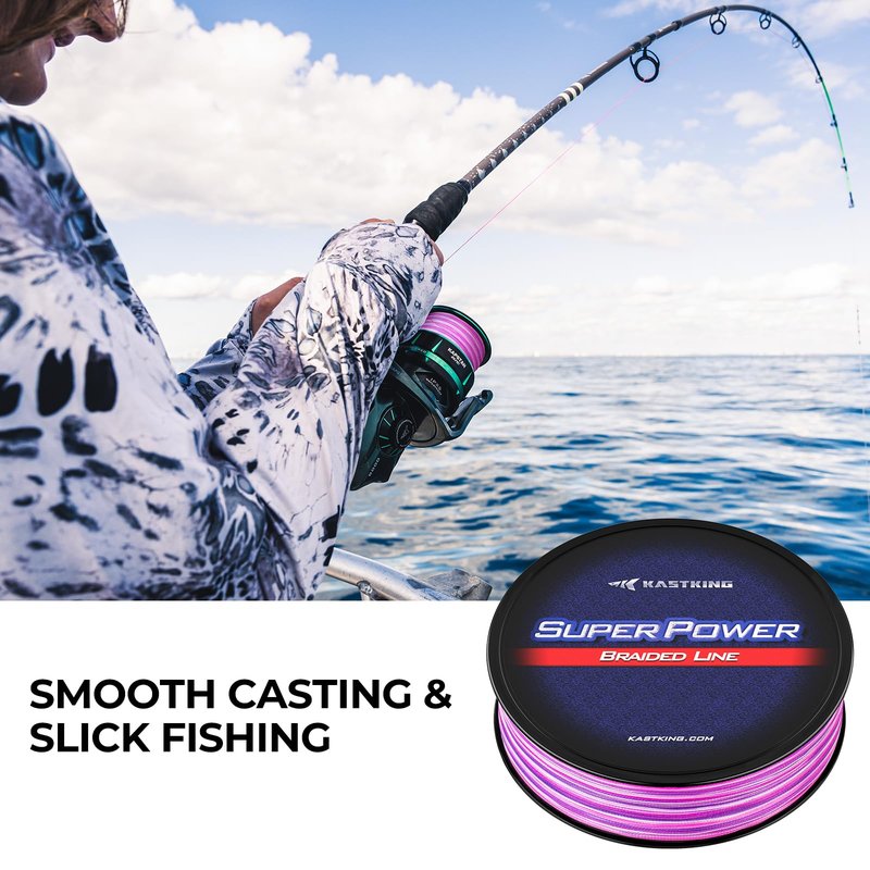 KastKing Superpower Braided Fishing Line, Camo Aqua, 6LB, 300+27 Yds