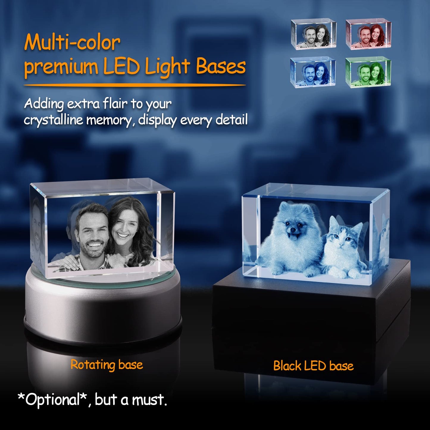 PD 3DPIXDANCE 3D Crystal Photo, Christmas Personalized Gift,Customized Gifts for Wife, Women, Him, Her, Dad and Mom. Custom Picture Gifts for Christmas, Father's Day, Birthday, Wedding, Anniversary, Memorial, Picture Gift for Pet Lovers.