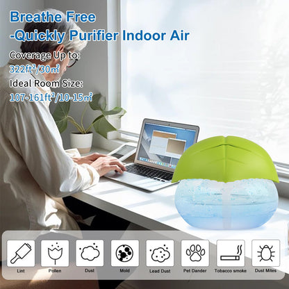 ap airpleasure Water-Based Purifier Air Washer, Air Revitalizer & Freshener, Air Fresher with 7 LED Color Changing Light for Rooms (Green)