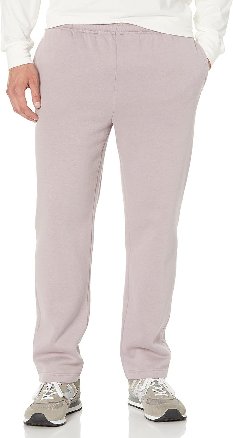 Men's Relaxed Straight Leg Fleece Sweatpants - Comfortable Open Bottom Design | Big & Tall Sizes Available