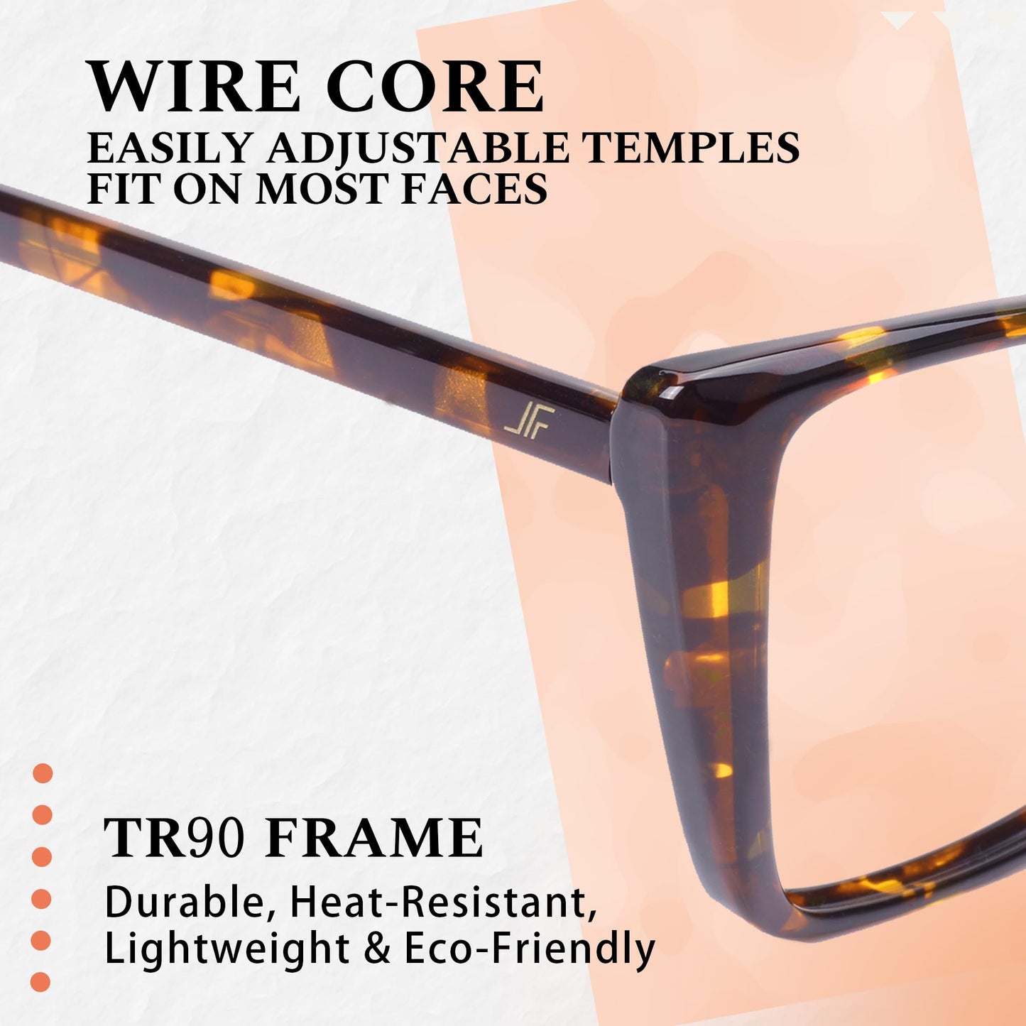 JFXQDR 2 Pack Women's Blue Light Blocking Glasses, Trendy Cat Eye Computer Gaming Glasses Anti Eyestrain & UV Glare RF6204 (Black + Coco Tortoise Cateye Frame)