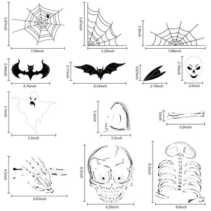 140PCS Halloween Window Clings Decor for Halloween Decorations, Double Side Window Stickers Removable Glass Decals for Party Decorations Indoor