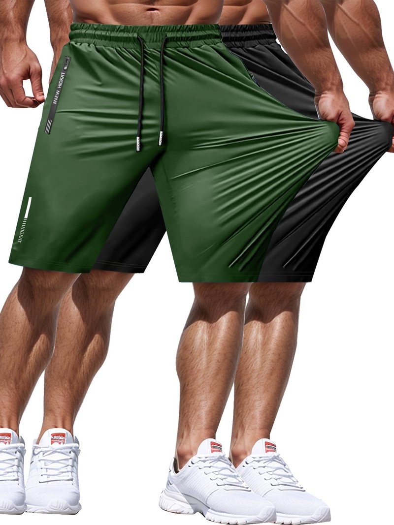 Hidkat Men's Athletic Shorts Lightweight Sport,Gym,Workout，Running Jogging Shorts Quick Dry with Zipper Pockets