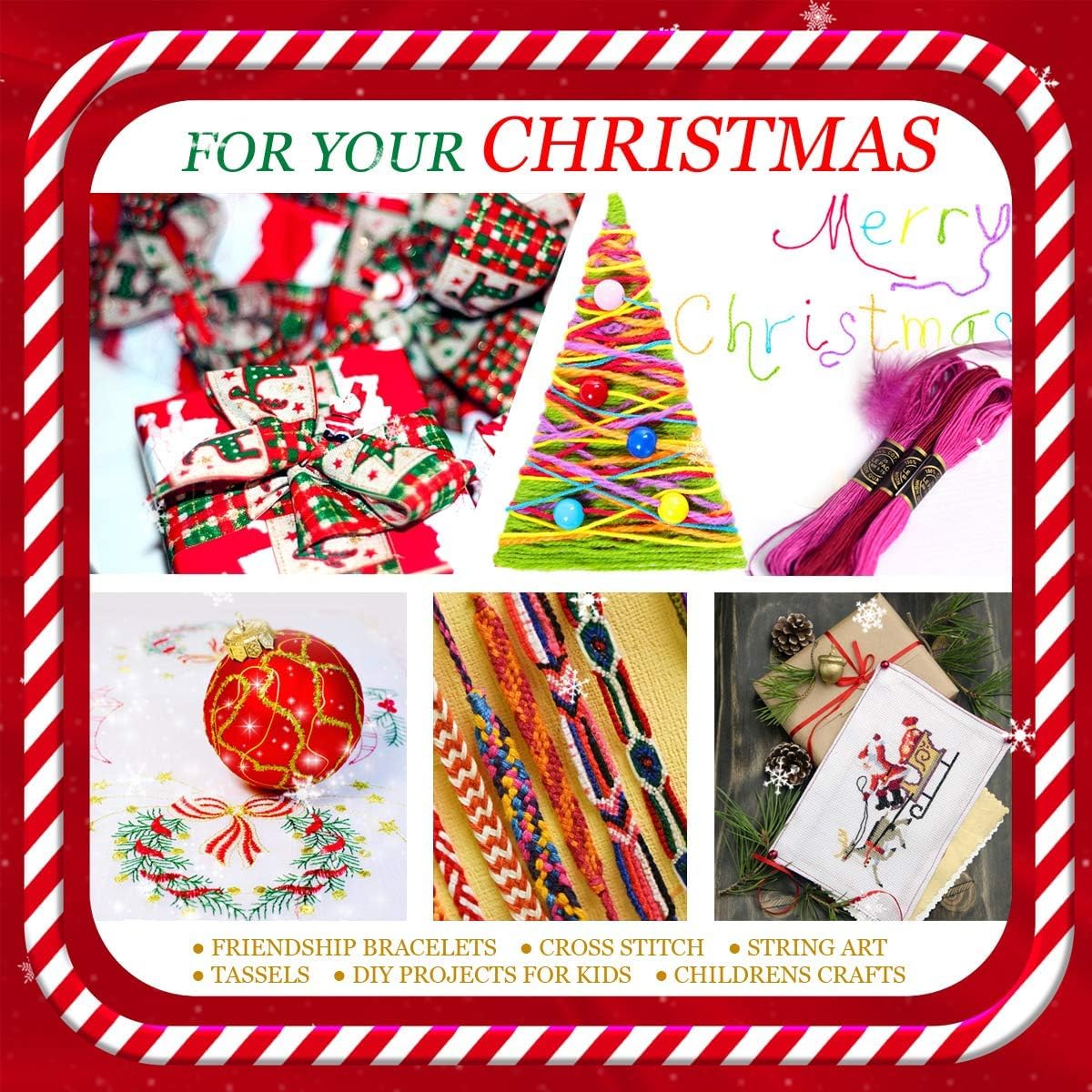 Embroidery Floss 54 skeins Crossstitch Thread - Bracelets String - 50Pcs Embroidery Thread and Free Set of 4pcs Metallic Thread