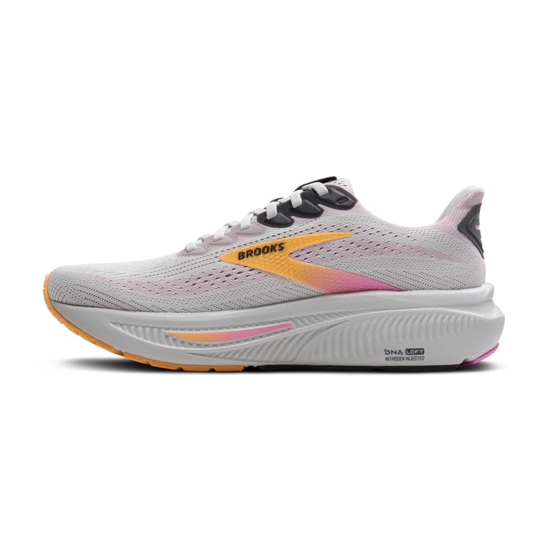 Brooks Women’s Ghost 17 Neutral Running Shoe - Oyster/Apricot/Pink - 11 Narrow