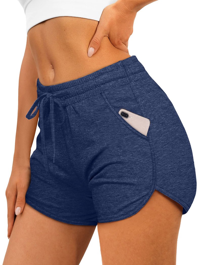Aloodor Athletic Shorts for Women Running Banded Waist Athletic Shorts XL