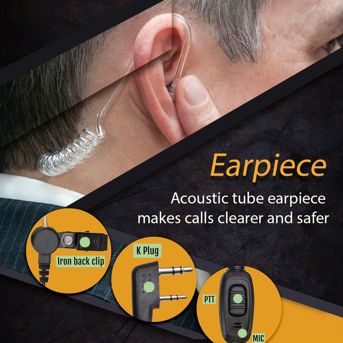 Retevis RB26 Two Way Radio Long Range with Earpiece, Rechargeable Walkie Talkies with 6 Way Charger, 21-Hours, USB-C, Flashlight, GMRS Repeater Capable, 2 Way Radio for Hotel Security Jobsite(6 Pack)