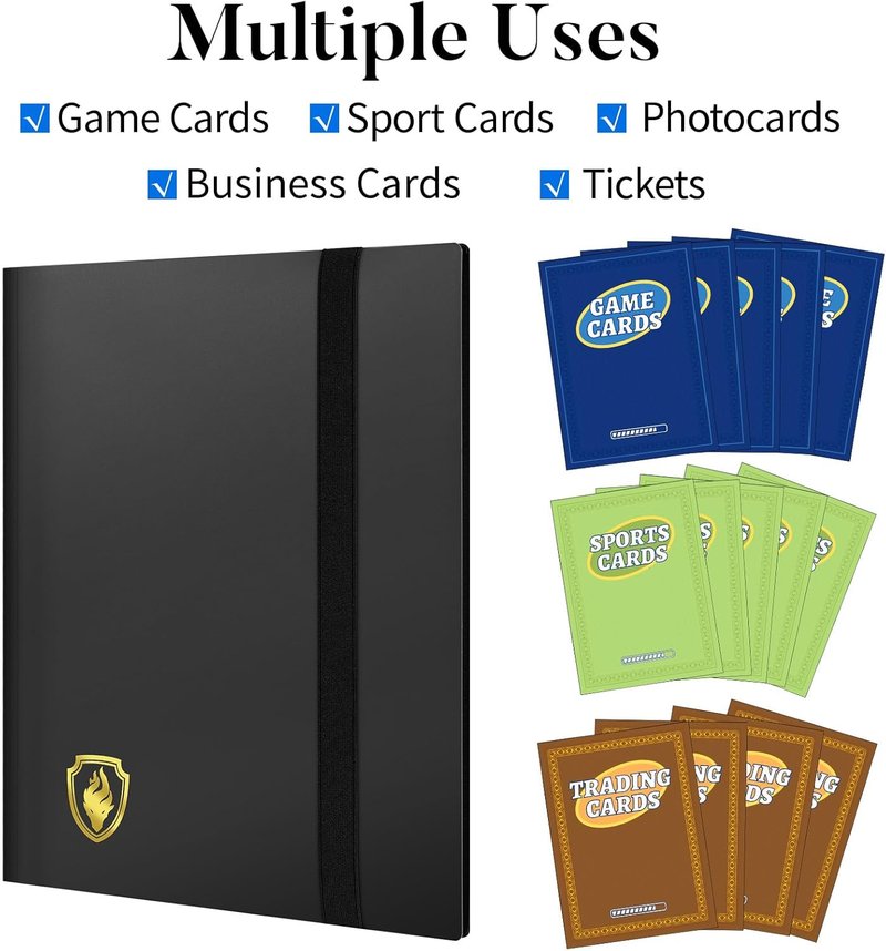 Card Binder 9 Pocket - Premium Trading Card Album for Collectors | 396 Pockets, Side Loading, Black