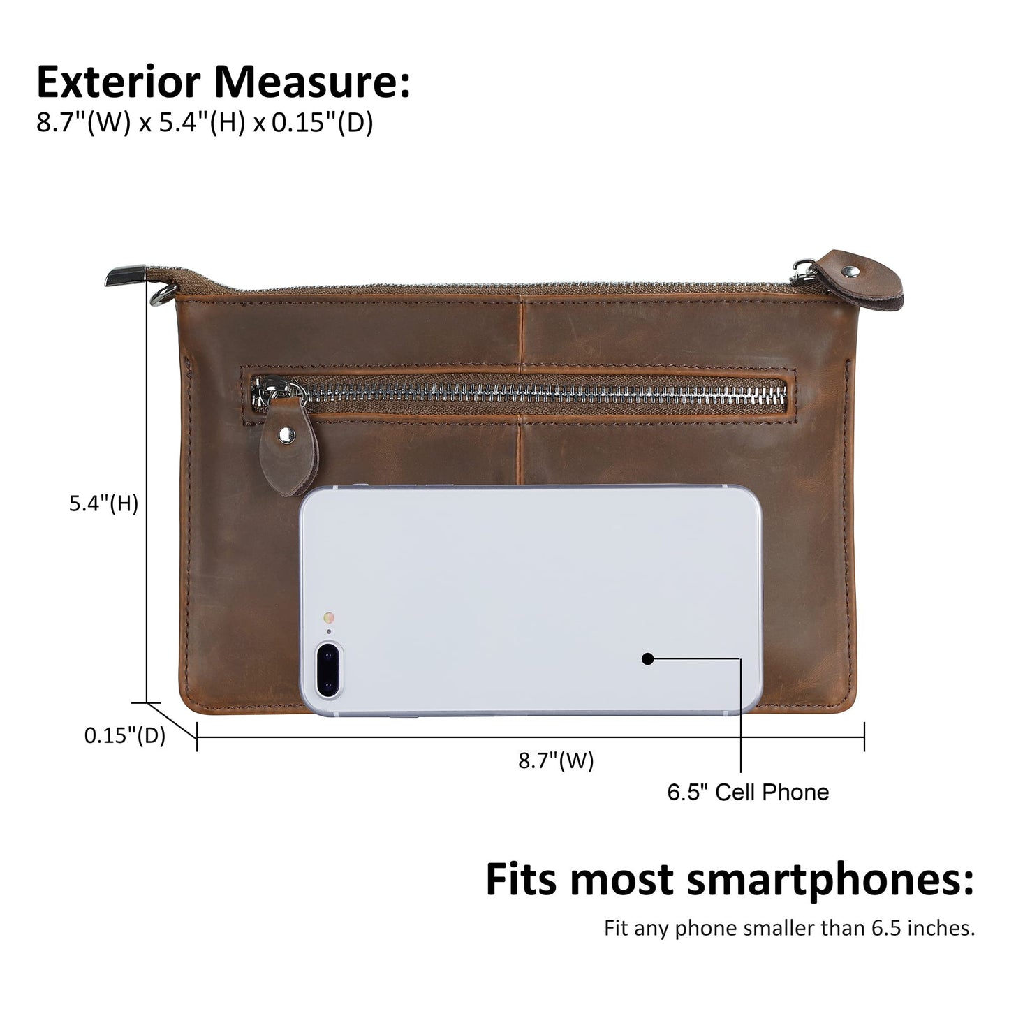 befen Leather Wristlet Clutch Wallet Slim Purse and Handbags Small Envelope Crossbody Bags for Women