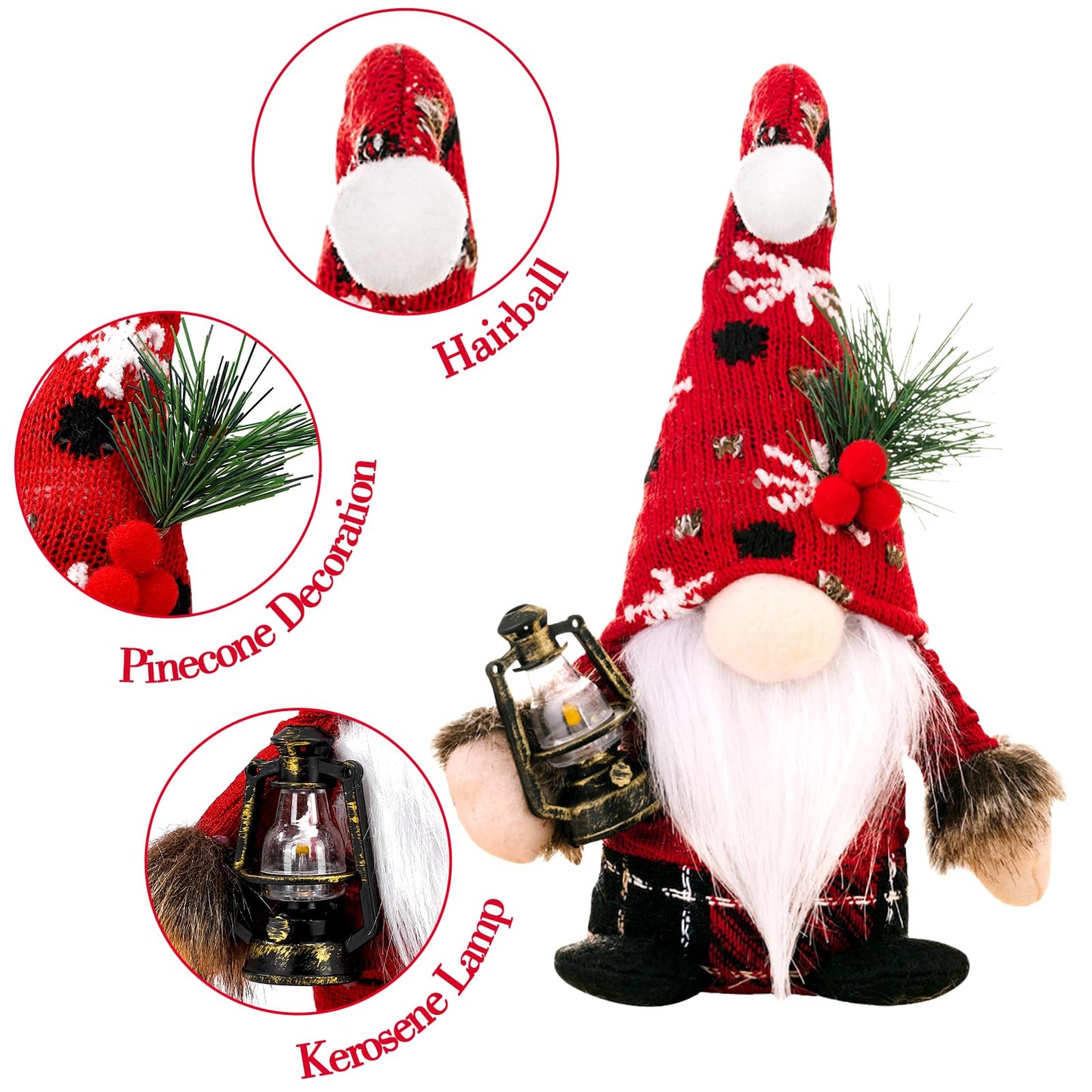 Gardace 2 Pcs Small Christmas Gnomes Plush Elf Decorations,Handmade Scandinavian Tomte, Christmas Gnomes Clearance, Doll Gnome Decorations, Holiday Presents, Interior Home Decoration