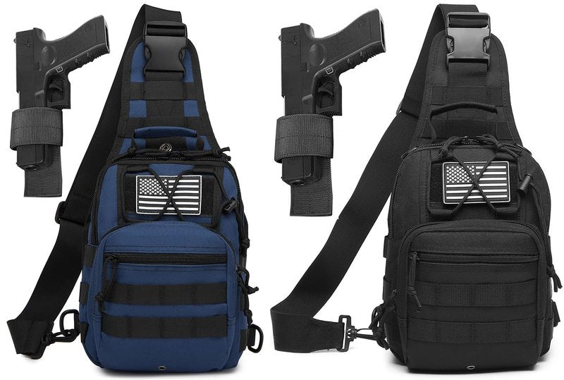 ATBP Small Tactical Sling Bag for Men with Holster Military EDC Shoulder Bag CCW Crossbody Bag 7 Liters