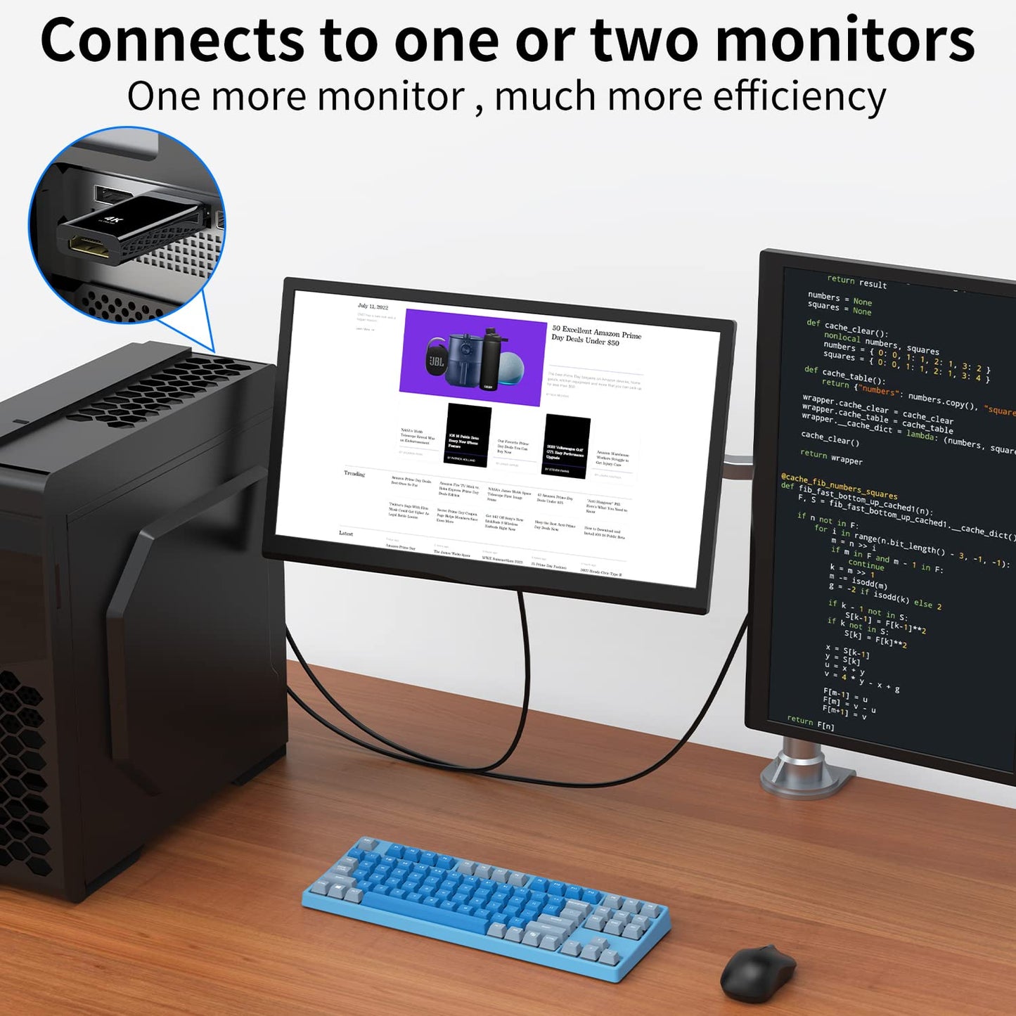 4K DisplayPort to HDMI Adapter 2-Pack,24K Gold Plated Uni-Directional Display Port DP to HDMI Passive Adapter Compatible for HP, HDTV, AMD, NVIDIA,Dell, GPU,Projector, PC,Desktop