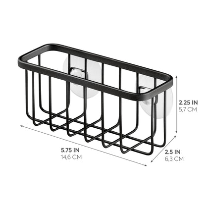 InterDesign Austin Sink Caddy, Metal Dish Sponge Holder, Essential Kitchen Sink Organiser, Matte Black
