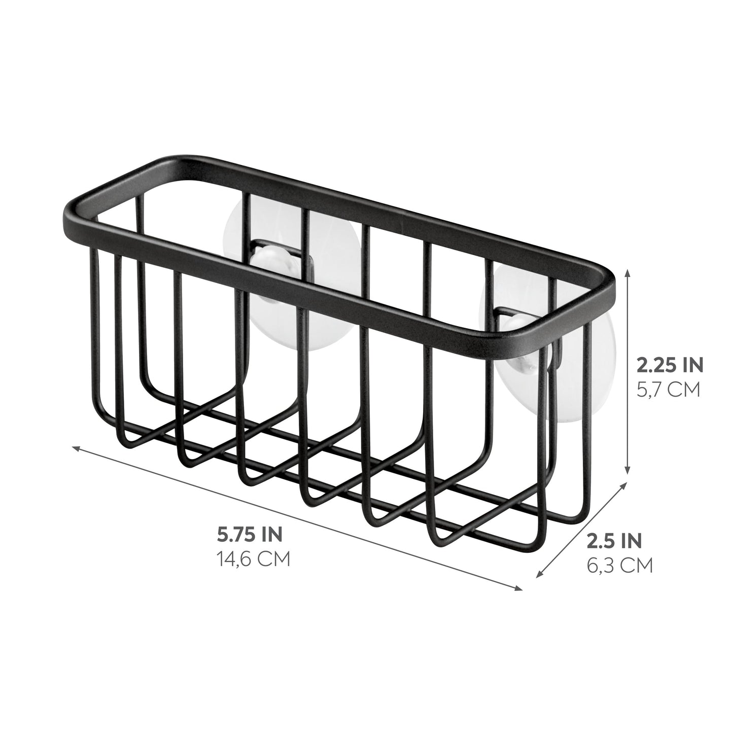 InterDesign Austin Sink Caddy, Metal Dish Sponge Holder, Essential Kitchen Sink Organiser, Matte Black