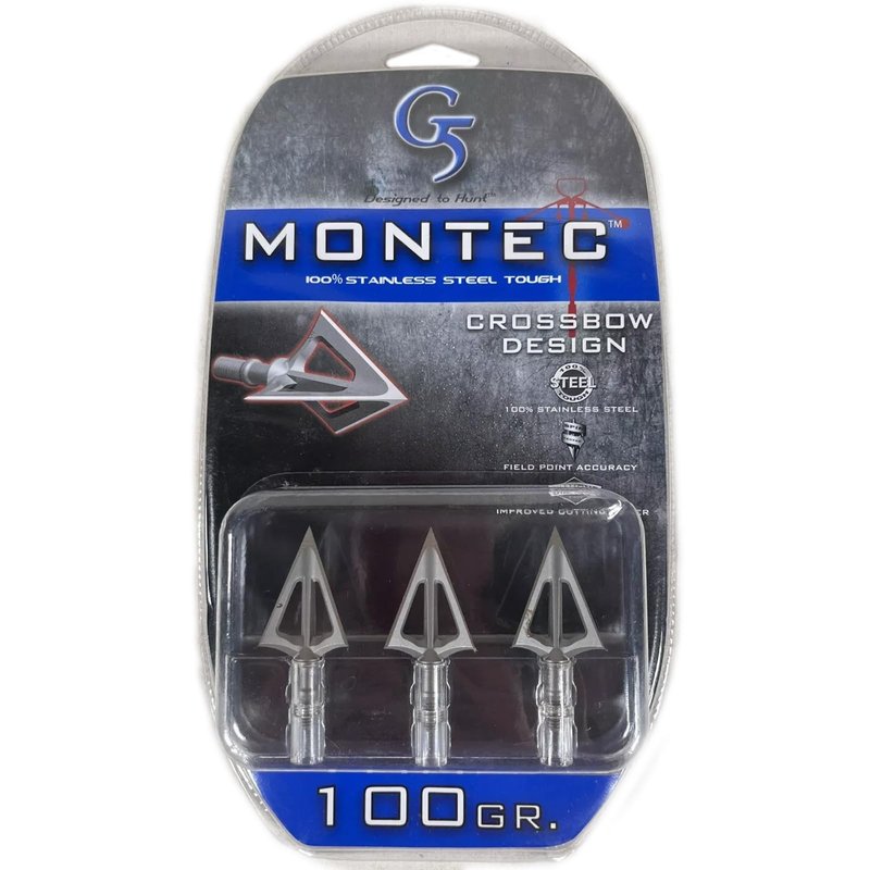 G5 Outdoors Montec Crossbow Broadheads (3-Pack), 100 Grain