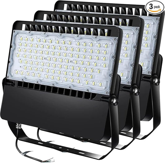 ledmo LED Flood Light Outdoor 240W, 1500W Equivalent Stadium Lights 36000Lumen Commercial Lighting, High-Intensity Floodlights for Yard, Count, Large Area, Waterproof Durable (3 Pack)